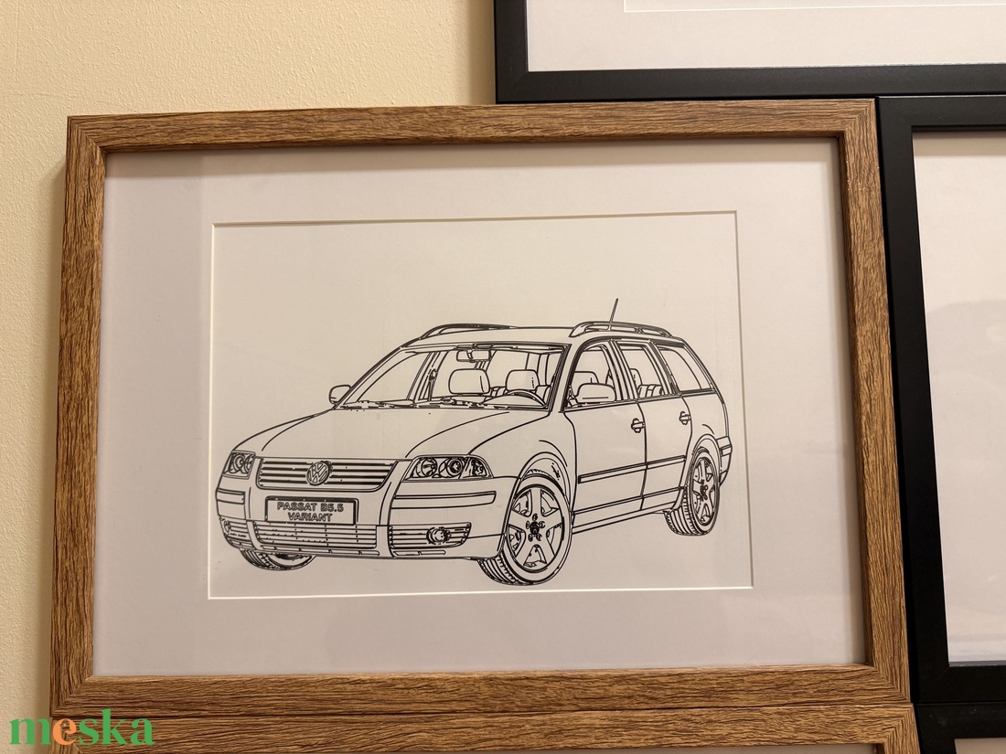 Volkswagen Passat B5.5 egyedi vonalrajzolt falikép - művészet - grafika & illusztráció - egyéb rajzok - Meska.hu
