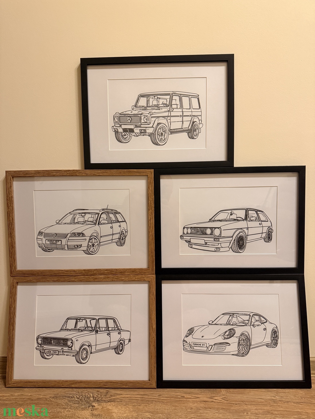 Lada 2101 vonalrajzolt falikép - művészet - grafika & illusztráció - egyéb rajzok - Meska.hu