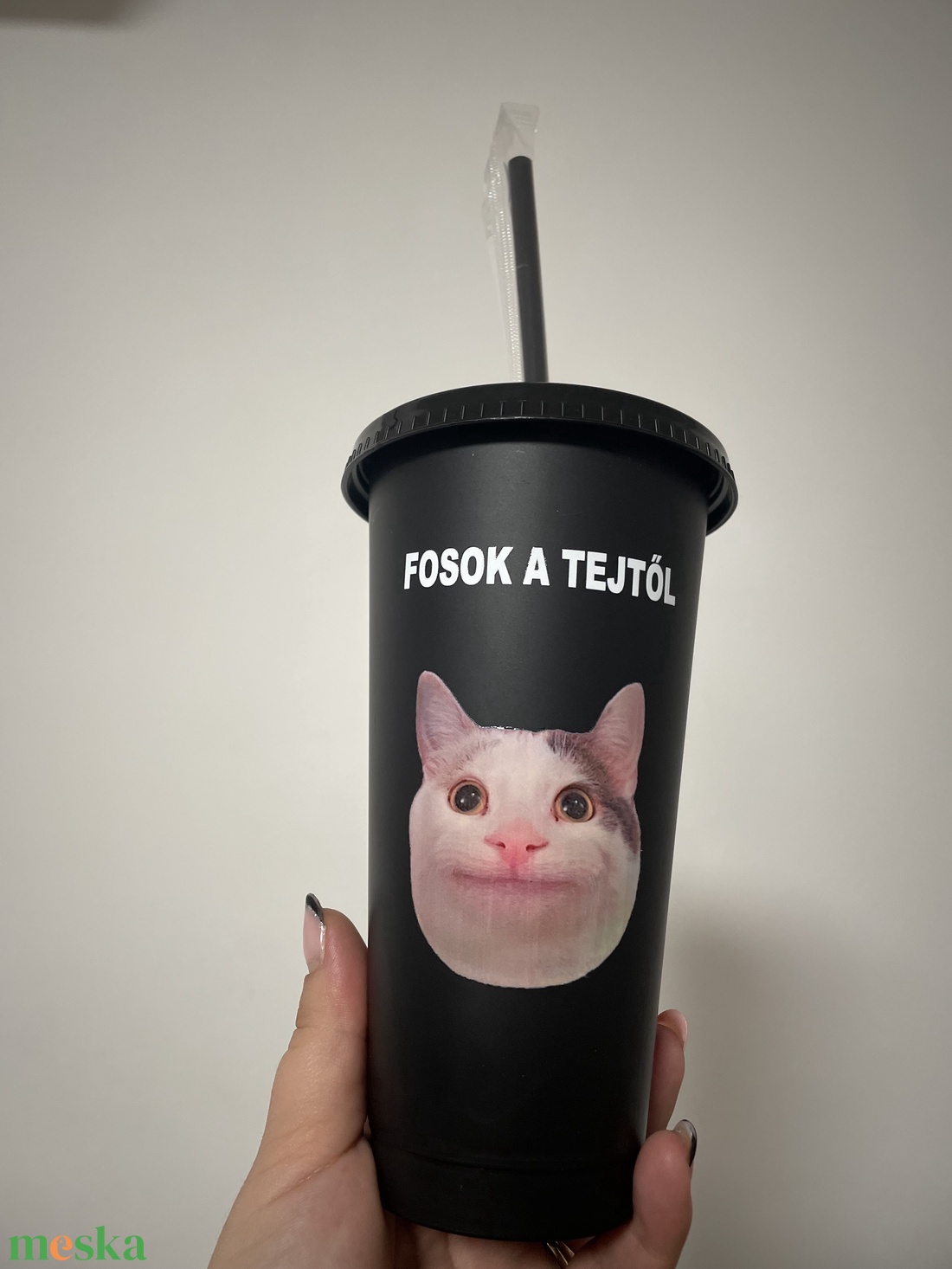 Szívószálas pohár vicces felirattal - otthon & életmód - konyhafelszerelés, tálalás - tálalás - pohár - Meska.hu