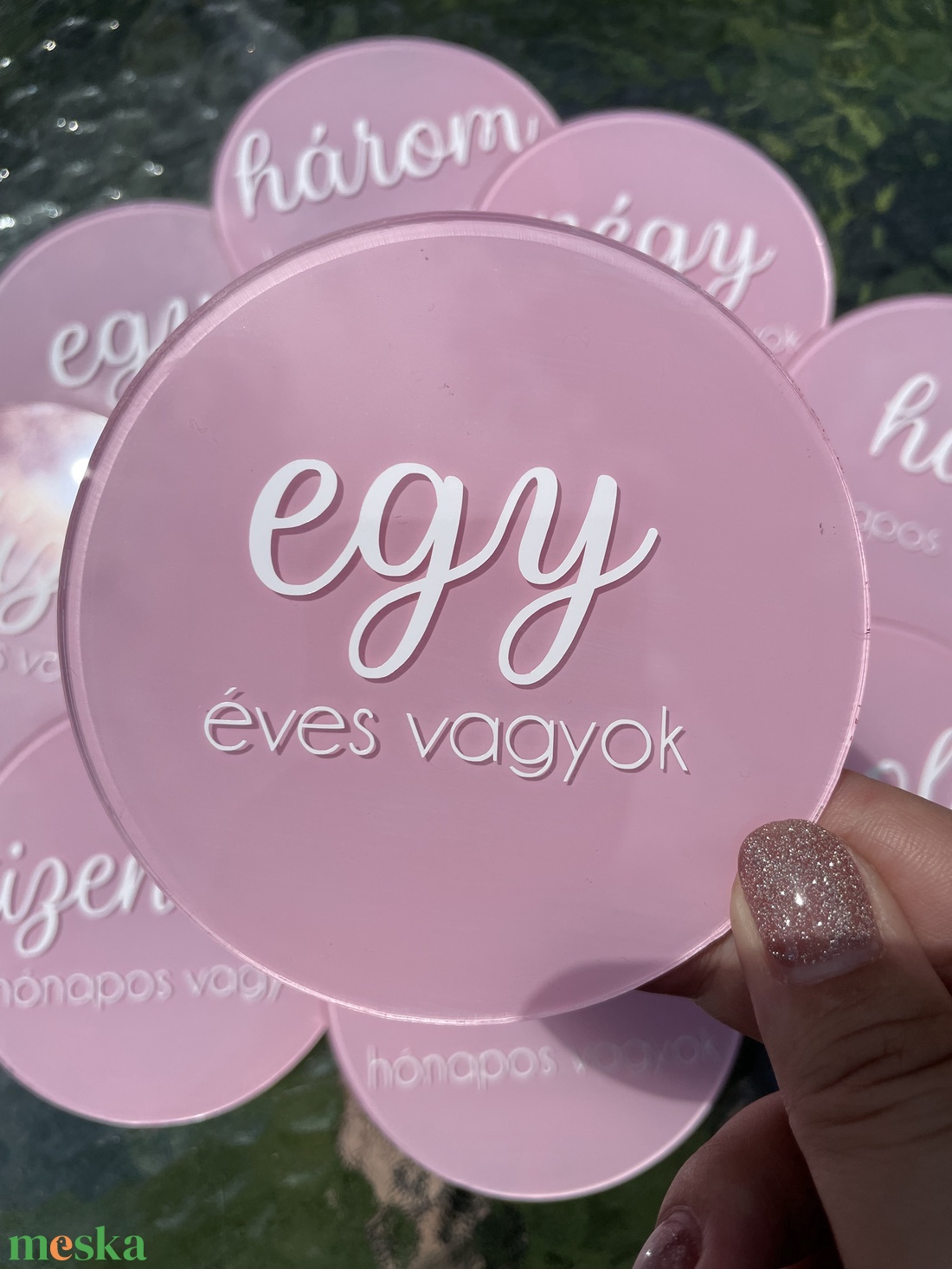 Plexi mérföldkő korongok babáknak  12+1 darabos szett - játék & sport - babalátogató ajándékcsomag - Meska.hu