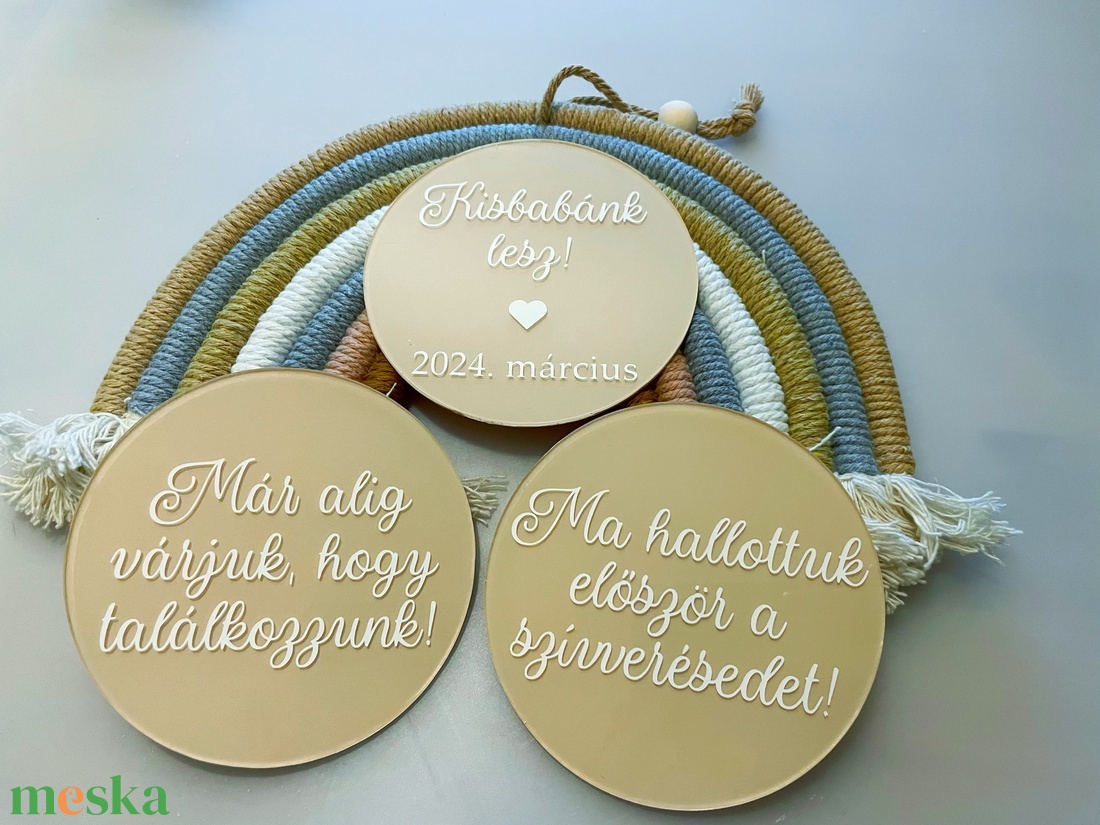 Várandóssági mérföldkő korong szett  babaváró ajándék, fotózáshoz - otthon & életmód - babaszoba, gyerekszoba - babaszoba dekoráció - Meska.hu