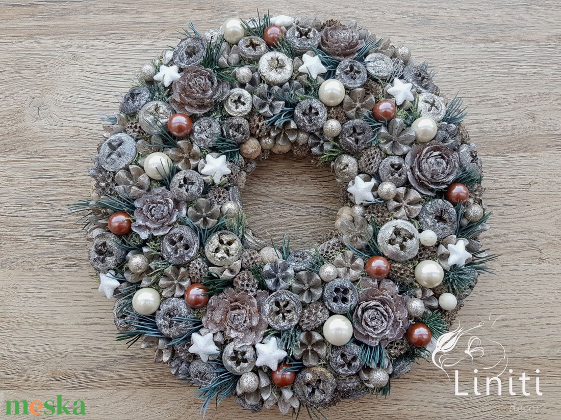 Téli ajtódísz - karácsony - adventi díszek - adventi ajtódísz - Meska.hu