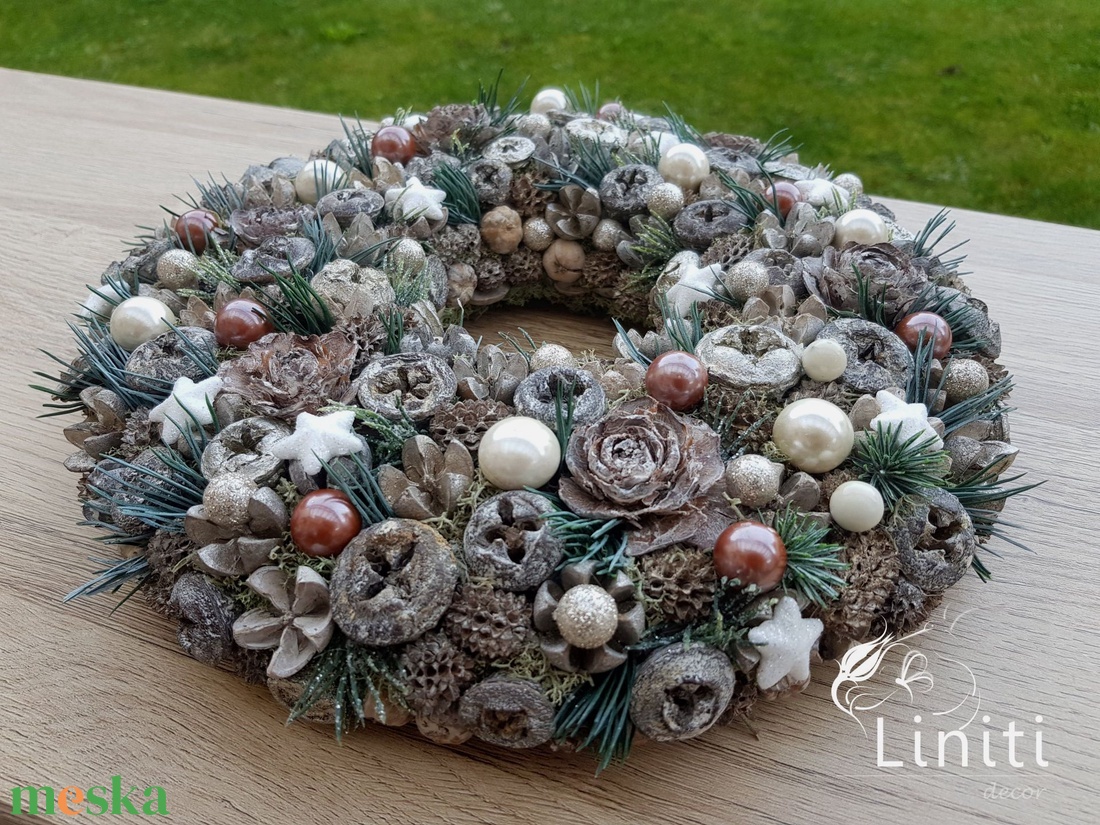 Téli ajtódísz - karácsony - adventi díszek - adventi ajtódísz - Meska.hu