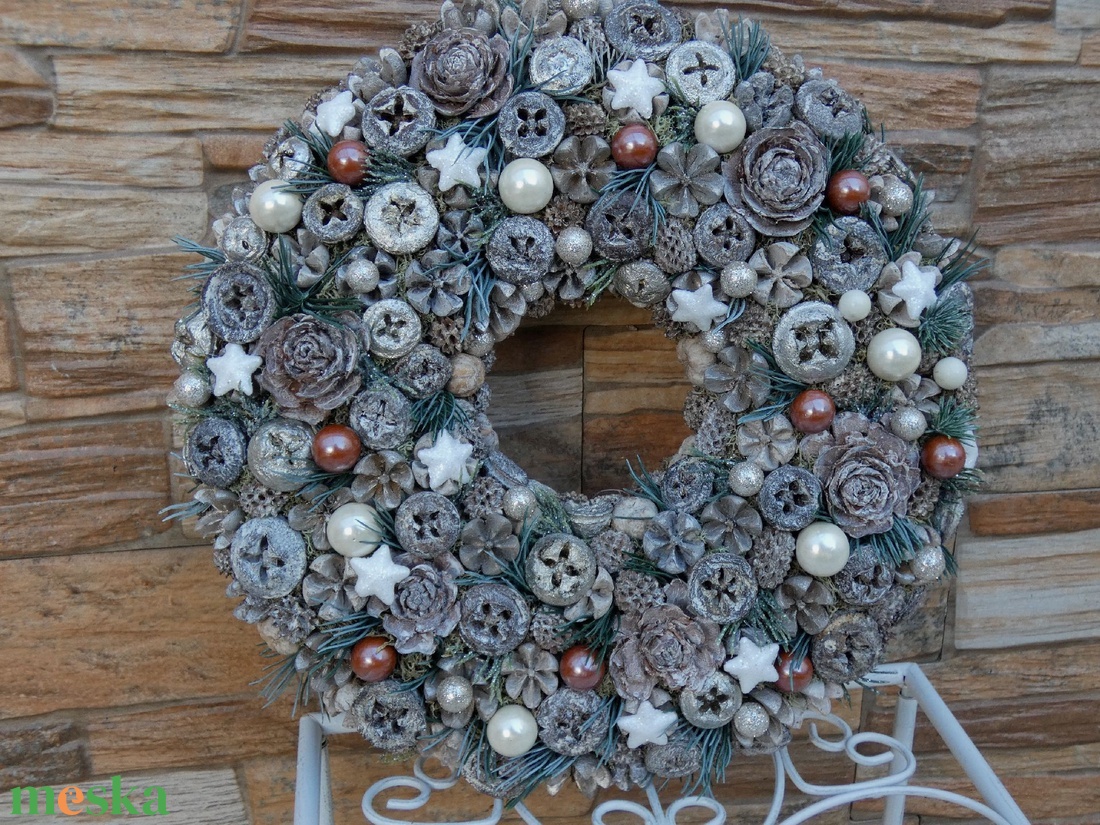 Téli ajtódísz - karácsony - adventi díszek - adventi ajtódísz - Meska.hu