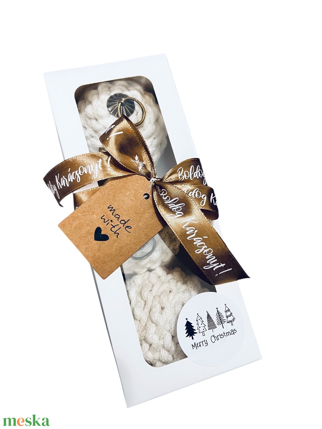 Horgolt karácsonyi gömbök díszdobozban - karácsony - karácsonyi lakásdekoráció - karácsonyfadíszek - Meska.hu