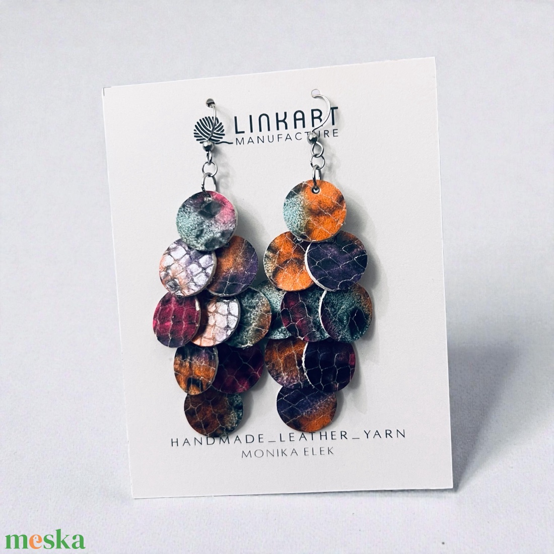 Valódi bőr fülbevaló - ékszer - fülbevaló - lógó fülbevaló - Meska.hu