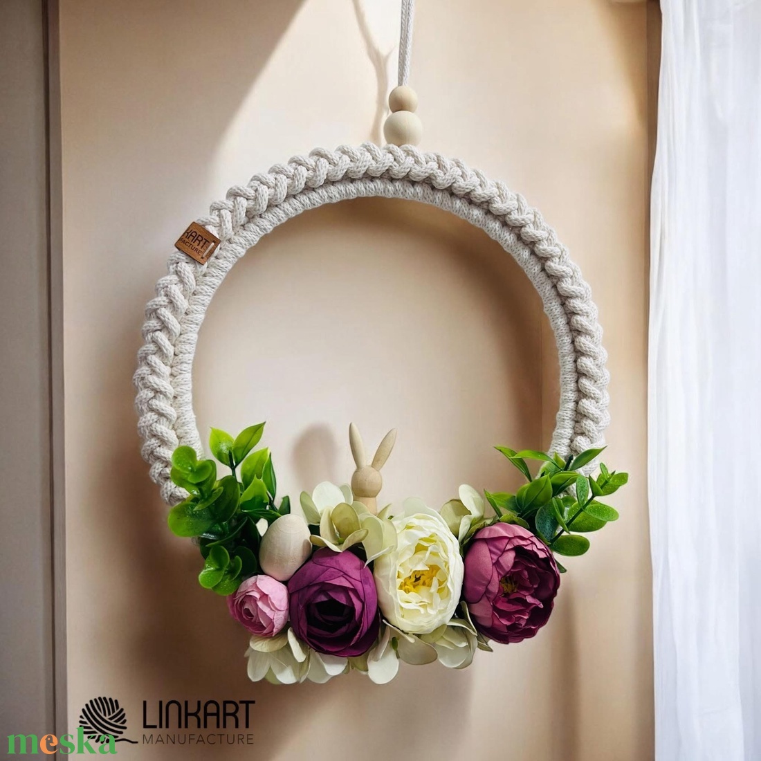 Horgolt Húsvéti kopogtató - ünnepi díszek, dekorációk - húsvéti díszek és dekorációk - húsvéti ajtódísz, kopogtató - Meska.hu