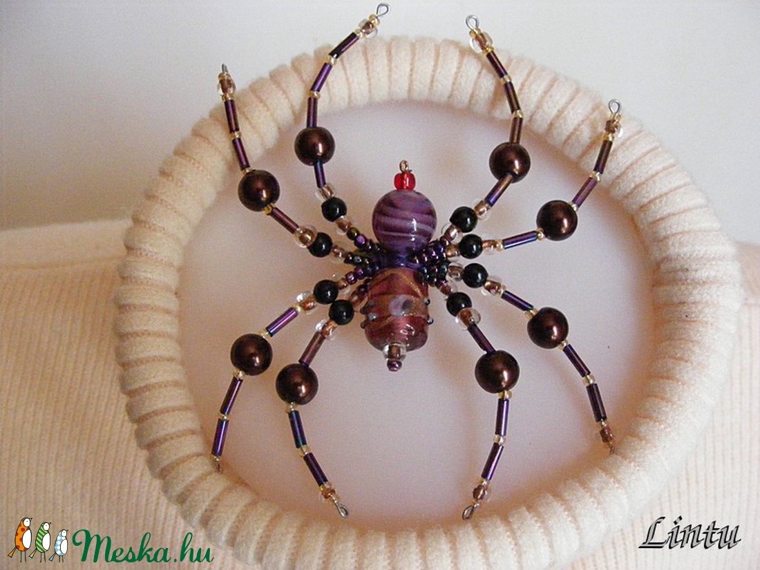 Lila pók (kitűző, bross) -  - Meska.hu