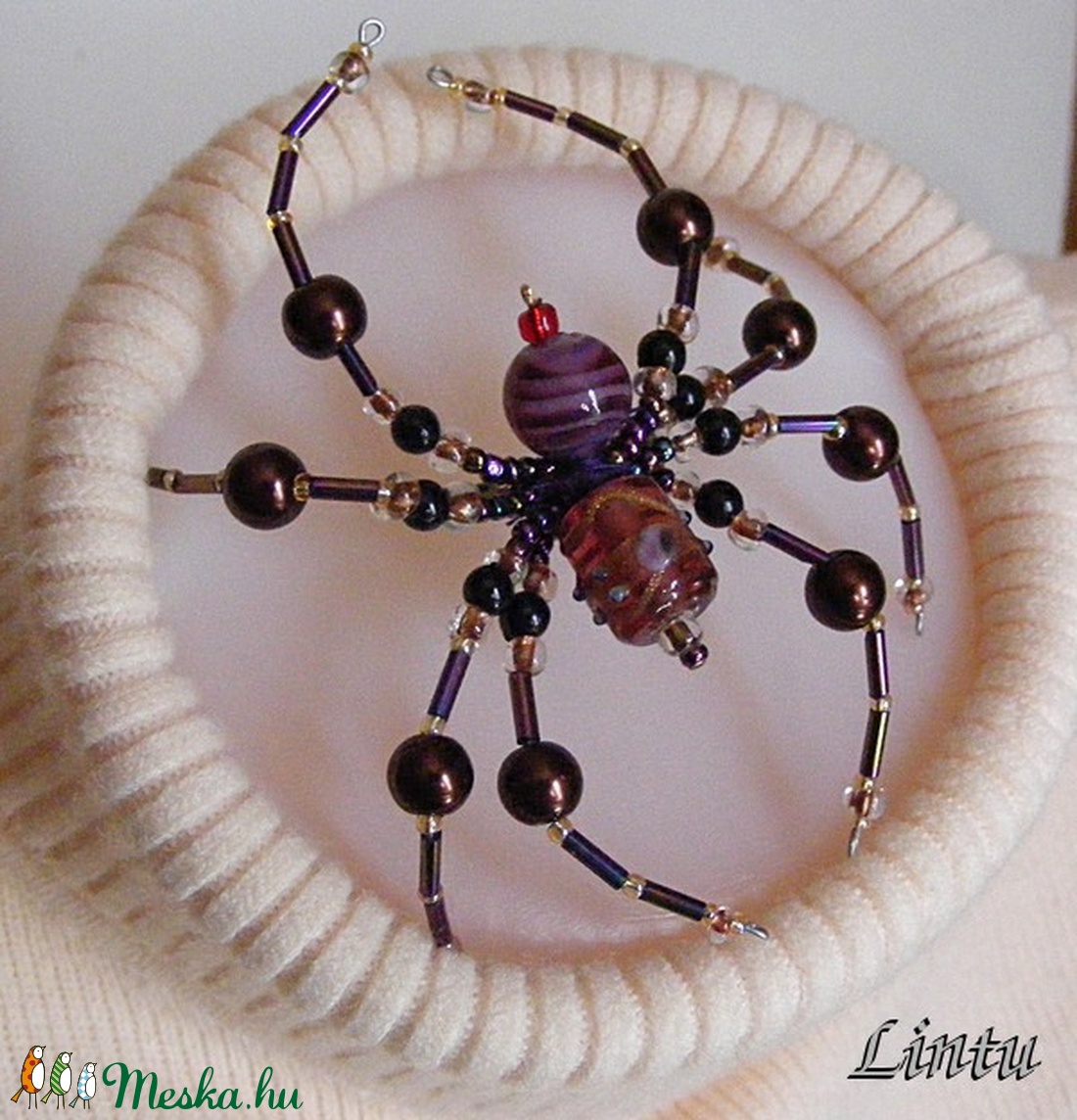 Lila pók (kitűző, bross) -  - Meska.hu