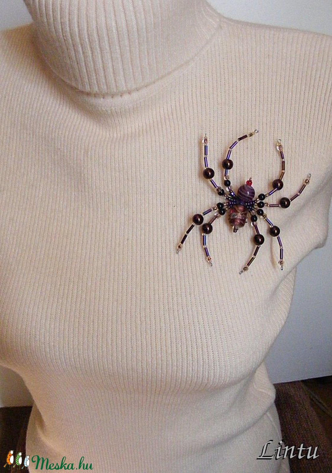 Lila pók (kitűző, bross) -  - Meska.hu