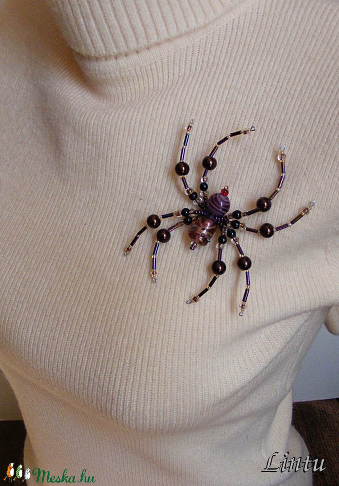 Lila pók (kitűző, bross) -  - Meska.hu