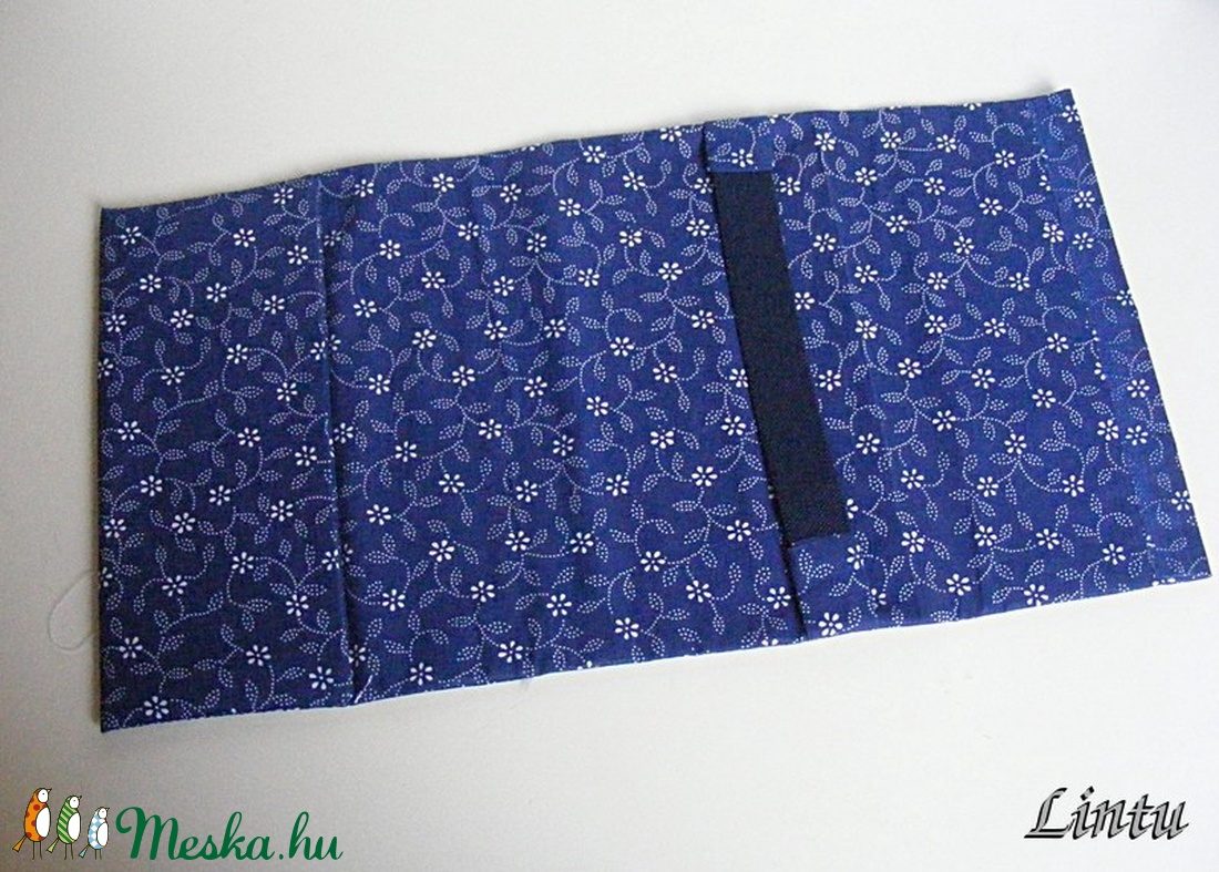 Textil könyvborító állítható szélességgel kékfestő jellegű anyagból - - Meska.hu Textil könyvborító állítható szélességgel kékfestő jellegű anyagból - - Meska.hu
