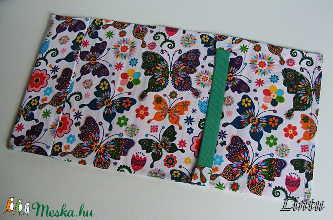 Textil könyvborító állítható szélességgel pillangós anyagból -  - Meska.hu