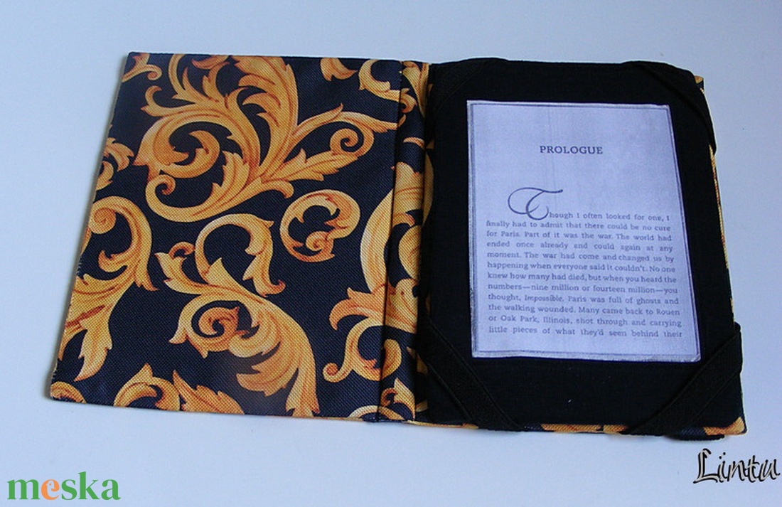 Vízhatlan ebook olvasó kemény tok, sárga dísz - táska & tok - ebook & tablet tok - Meska.hu