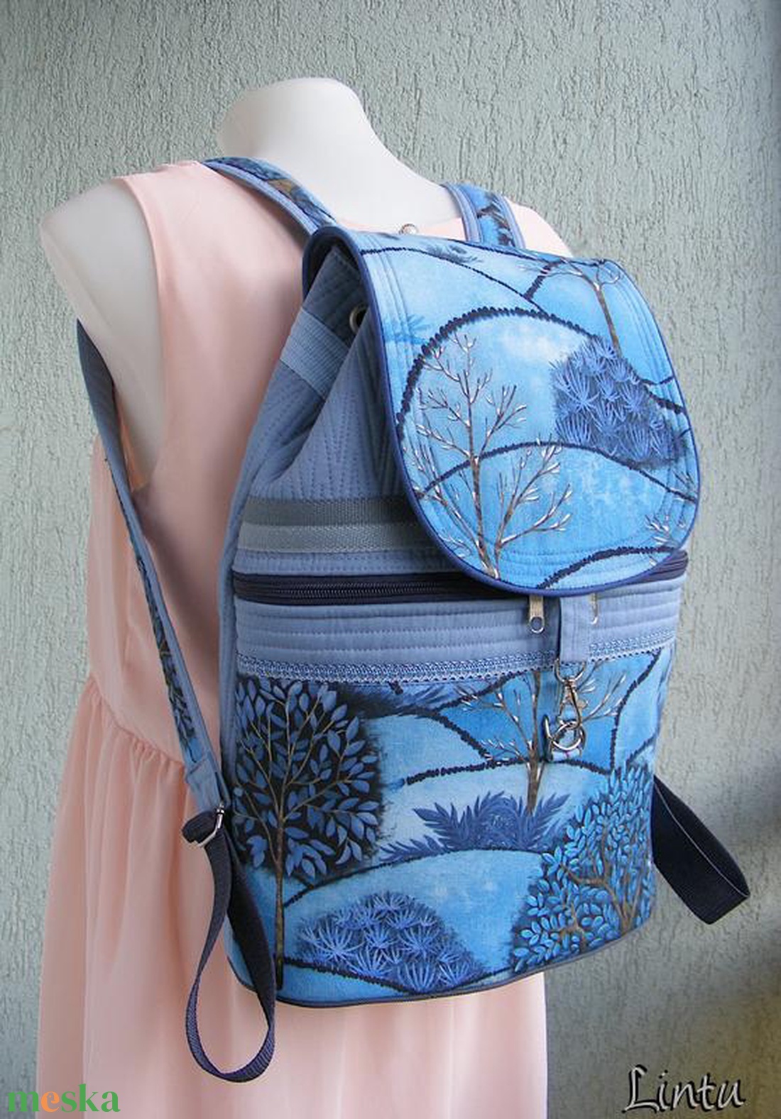 Téli erdő textil hátizsák  - táska & tok - hátizsák - hátizsák - Meska.hu