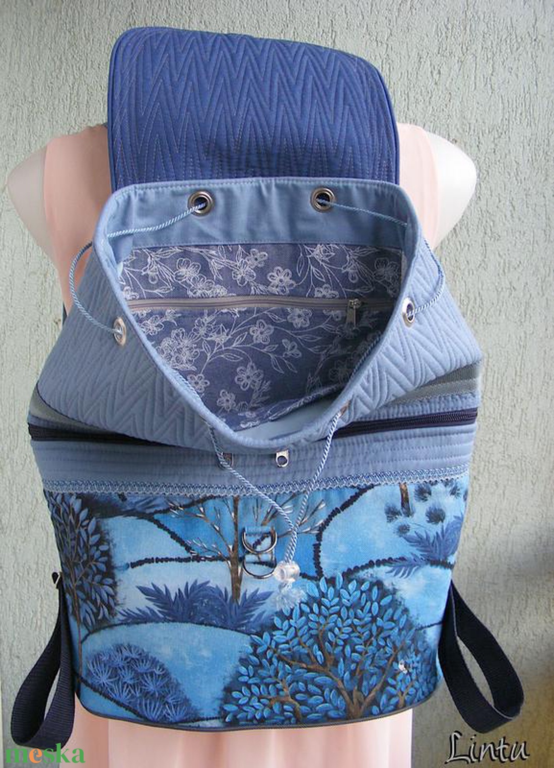 Téli erdő textil hátizsák  - táska & tok - hátizsák - hátizsák - Meska.hu