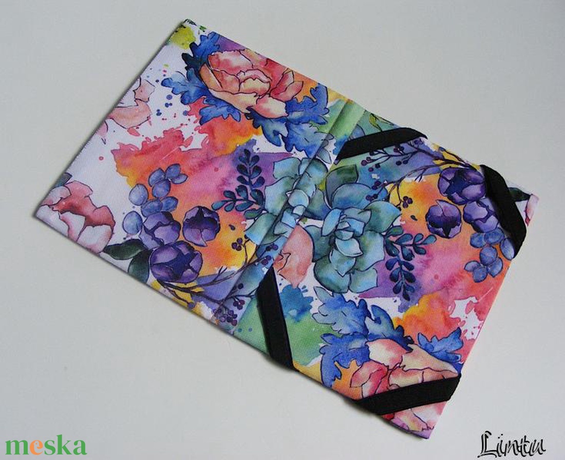 Színes virágok, vízhatlan anyagból készült kemény ebook-tok - táska & tok - ebook & tablet tok - Meska.hu