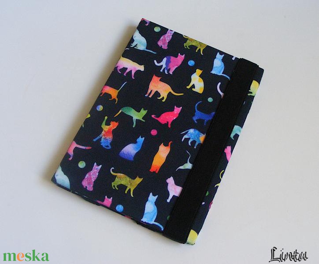 Színes macska, vízhatlan anyagból készült kemény ebook-tok - táska & tok - ebook & tablet tok - Meska.hu