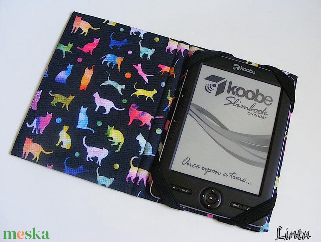 Színes macska, vízhatlan anyagból készült kemény ebook-tok - táska & tok - ebook & tablet tok - Meska.hu