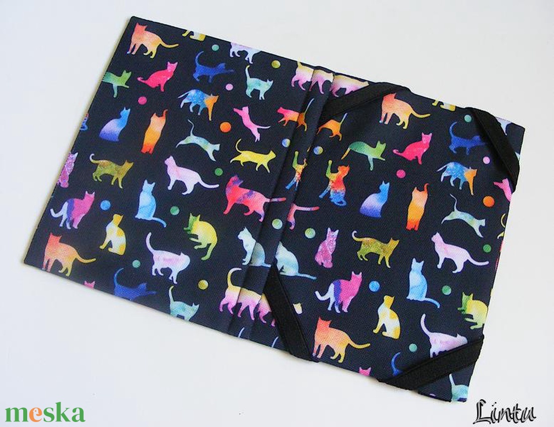 Színes macska, vízhatlan anyagból készült kemény ebook-tok - táska & tok - ebook & tablet tok - Meska.hu