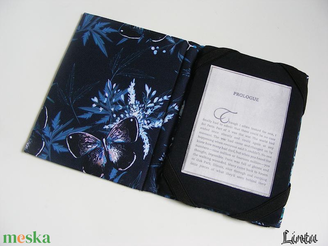 Fekete pillangó, vízhatlan anyagból készült kemény ebook-tok - táska & tok - ebook & tablet tok - Meska.hu