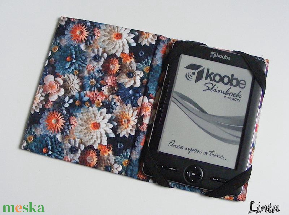 Virágok, vízhatlan anyagból készült kemény ebook-tok - táska & tok - ebook & tablet tok - Meska.hu