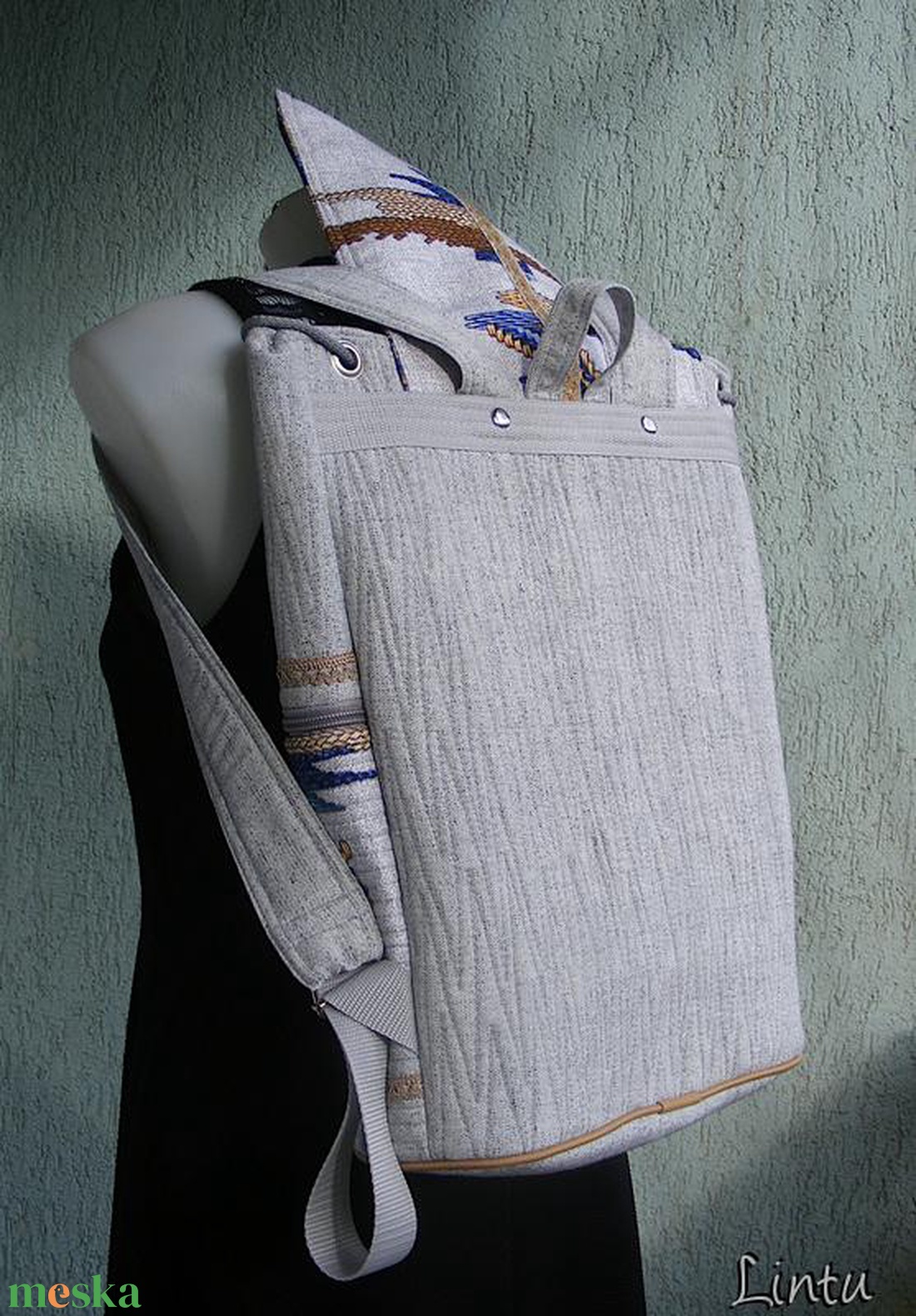 Szőttes textil hátizsák  - táska & tok - hátizsák - hátizsák - Meska.hu