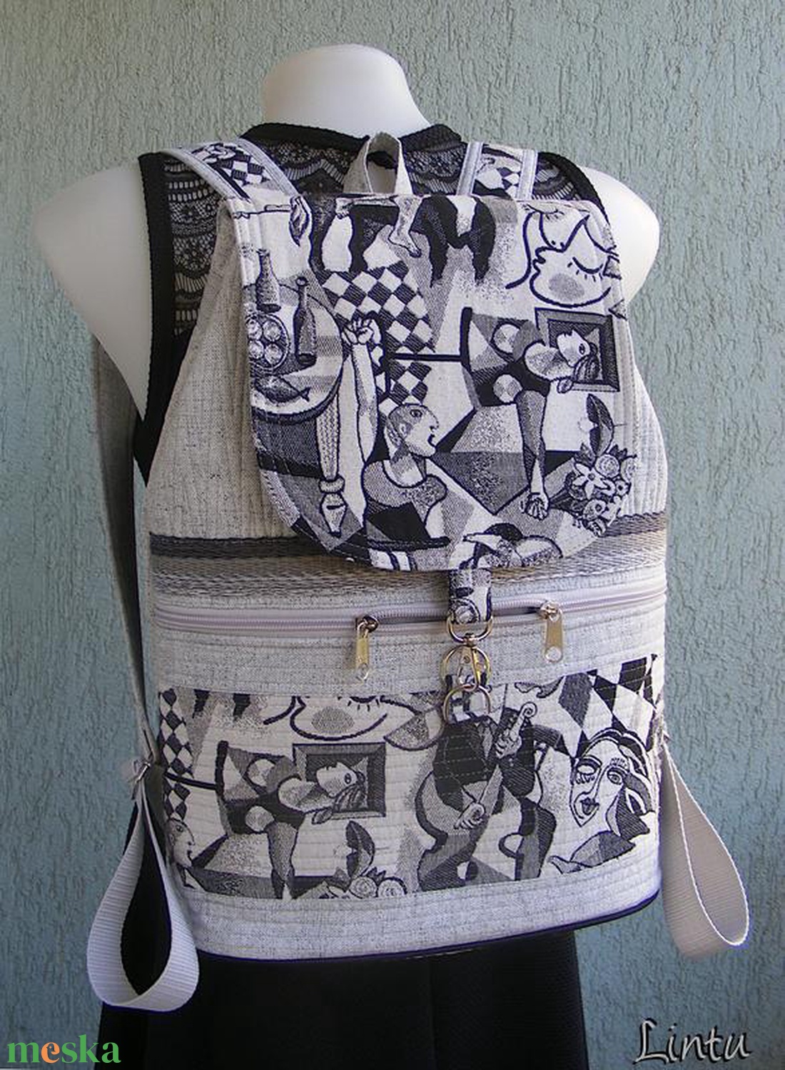 Picasso textil hátizsák - táska & tok - hátizsák - hátizsák - Meska.hu Picasso textil hátizsák - táska & tok - hátizsák - hátizsák - Meska.hu