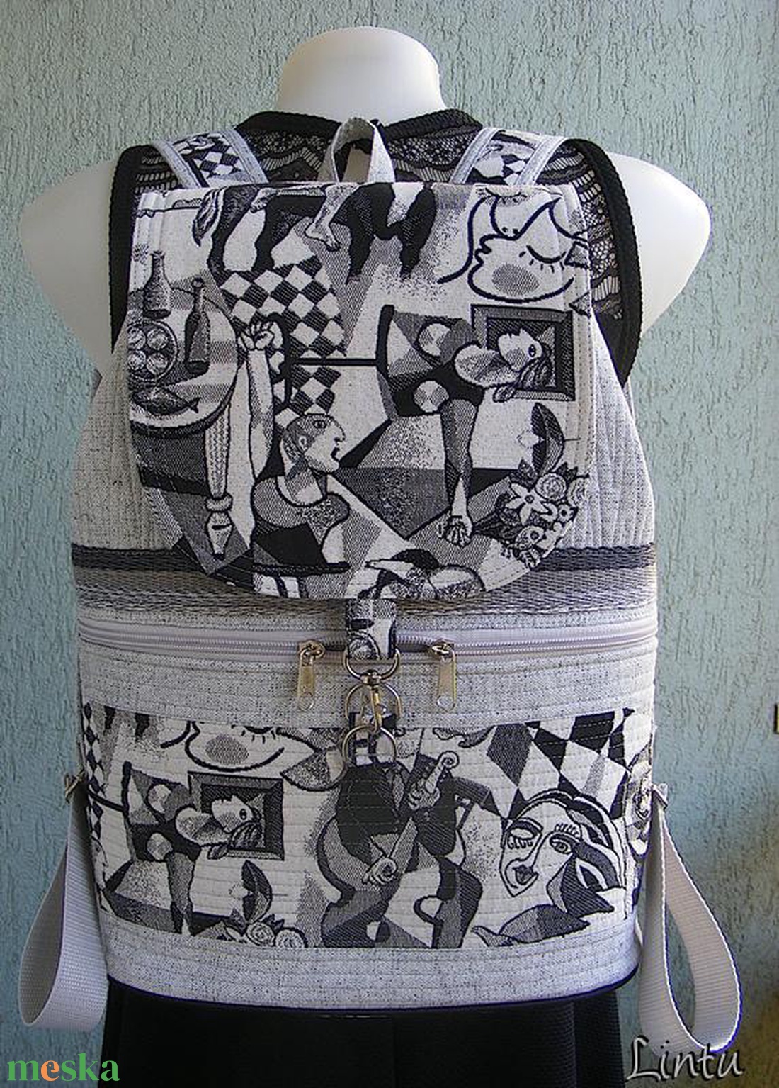 Picasso textil hátizsák - táska & tok - hátizsák - hátizsák - Meska.hu Picasso textil hátizsák - táska & tok - hátizsák - hátizsák - Meska.hu
