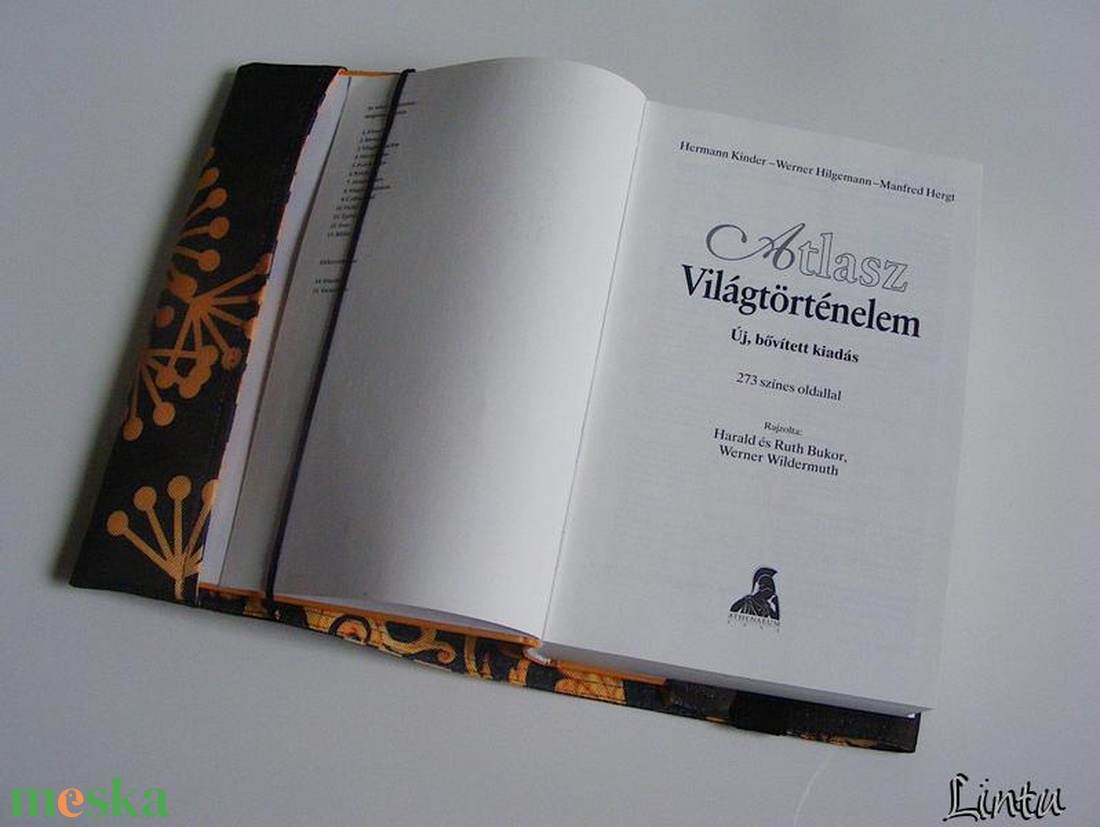Kétoldalú vízhatlan könyvborító állítható szélességgel, sárga ornamentum/nagy virág - könyv & zene - könyvtok - Meska.hu