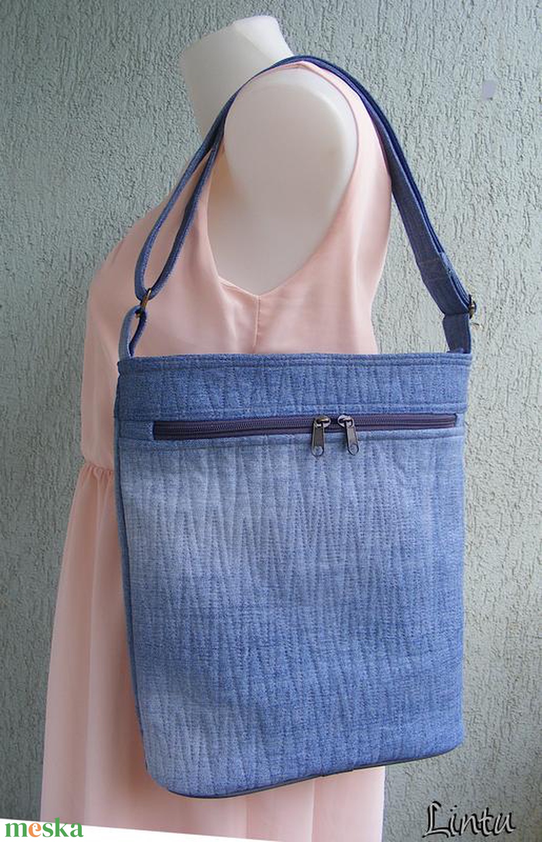 Virágok farmer  táska - táska & tok - kézitáska & válltáska - válltáska - Meska.hu