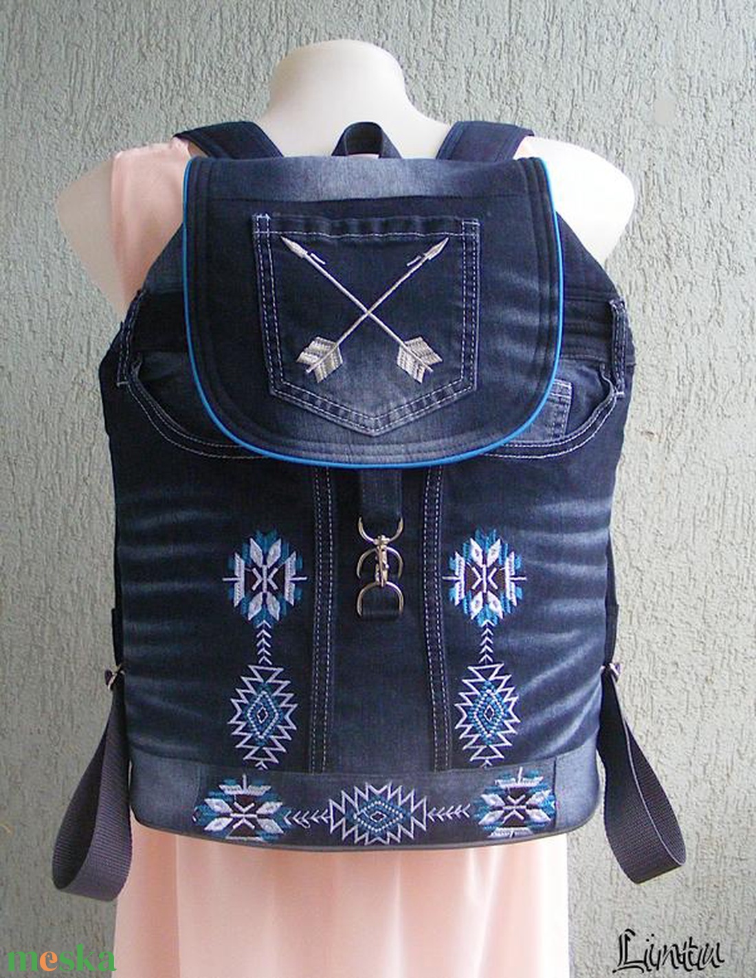 Farmer hátizsák hímzett motívumokkal - táska & tok - hátizsák - hátizsák - Meska.hu