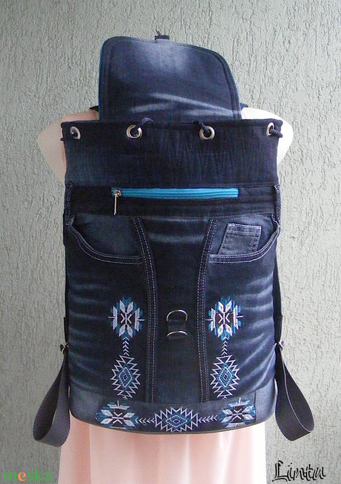 Farmer hátizsák hímzett motívumokkal - táska & tok - hátizsák - hátizsák - Meska.hu