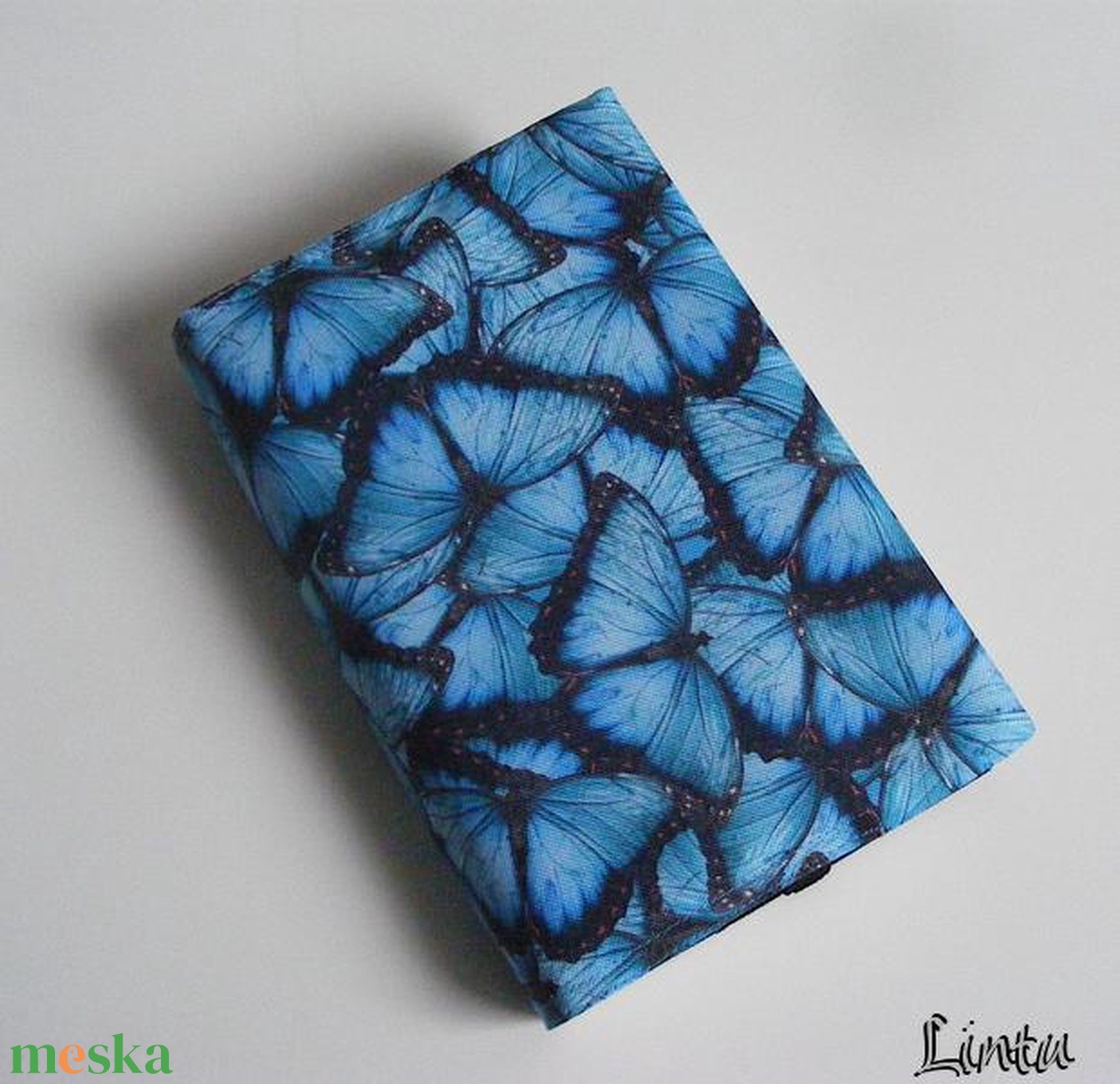 Kék pillangók, vízhatlan könyvborító állítható szélességgel - könyv & zene - könyvtok - Meska.hu