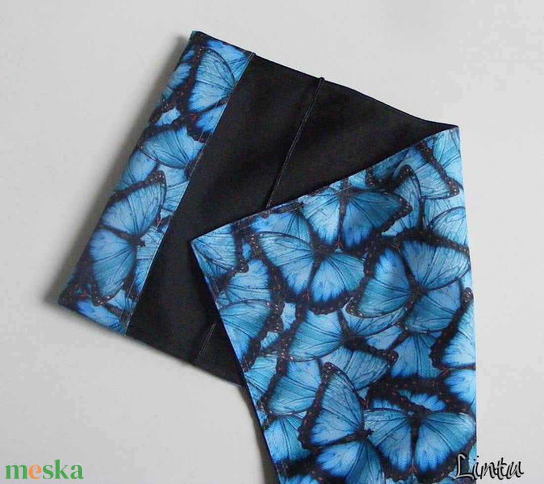 Kék pillangók, vízhatlan könyvborító állítható szélességgel - könyv & zene - könyvtok - Meska.hu