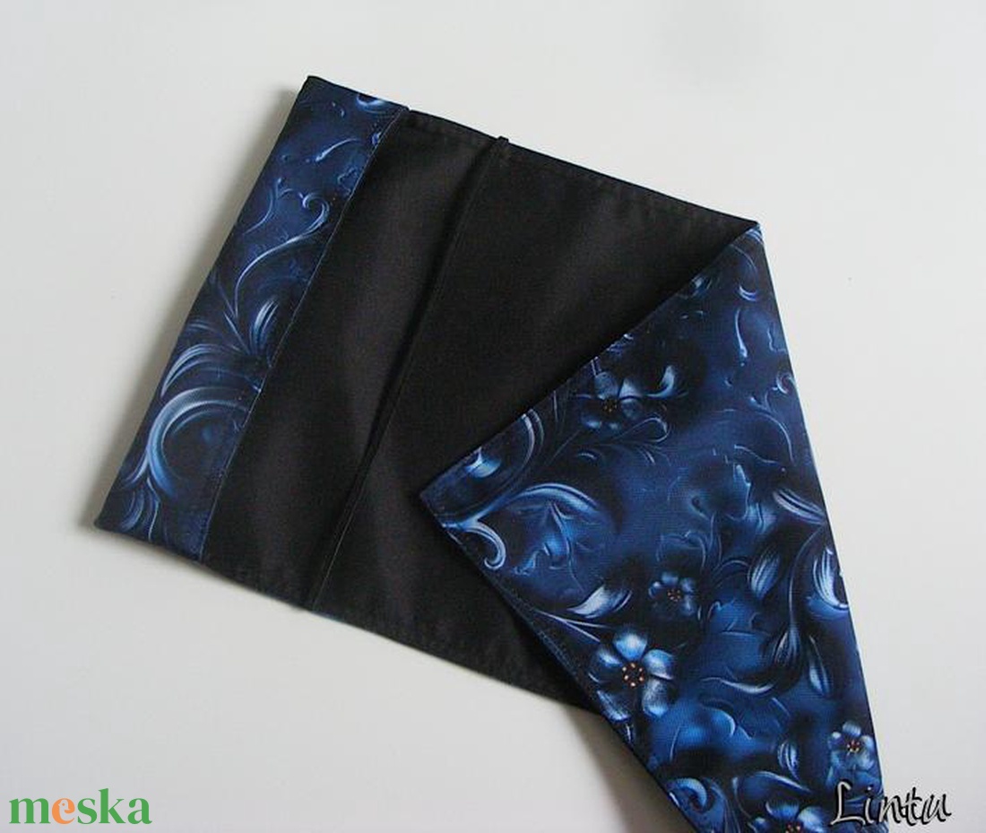 Kék virágok, vízhatlan könyvborító állítható szélességgel - könyv & zene - könyvtok - Meska.hu