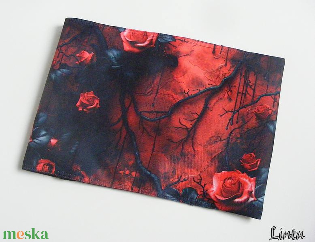 Piros rózsa, vízhatlan könyvborító állítható szélességgel - könyv & zene - könyvtok - Meska.hu