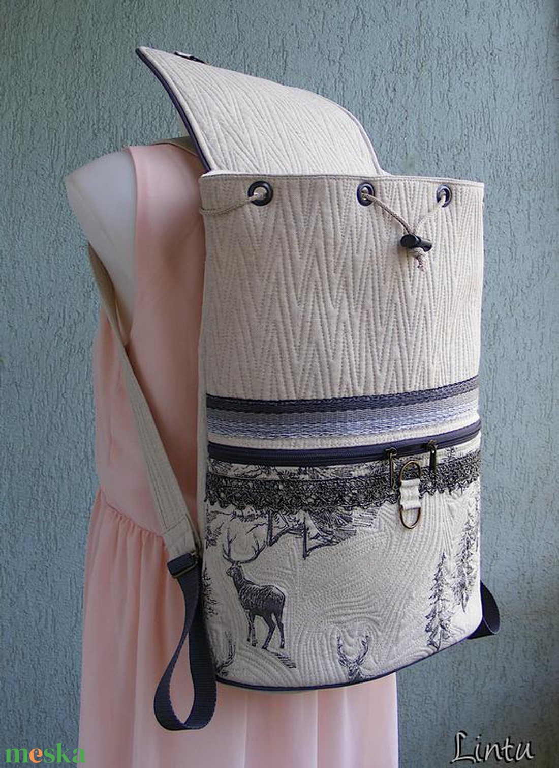 Téli erdő textil hátizsák  - táska & tok - hátizsák - hátizsák - Meska.hu