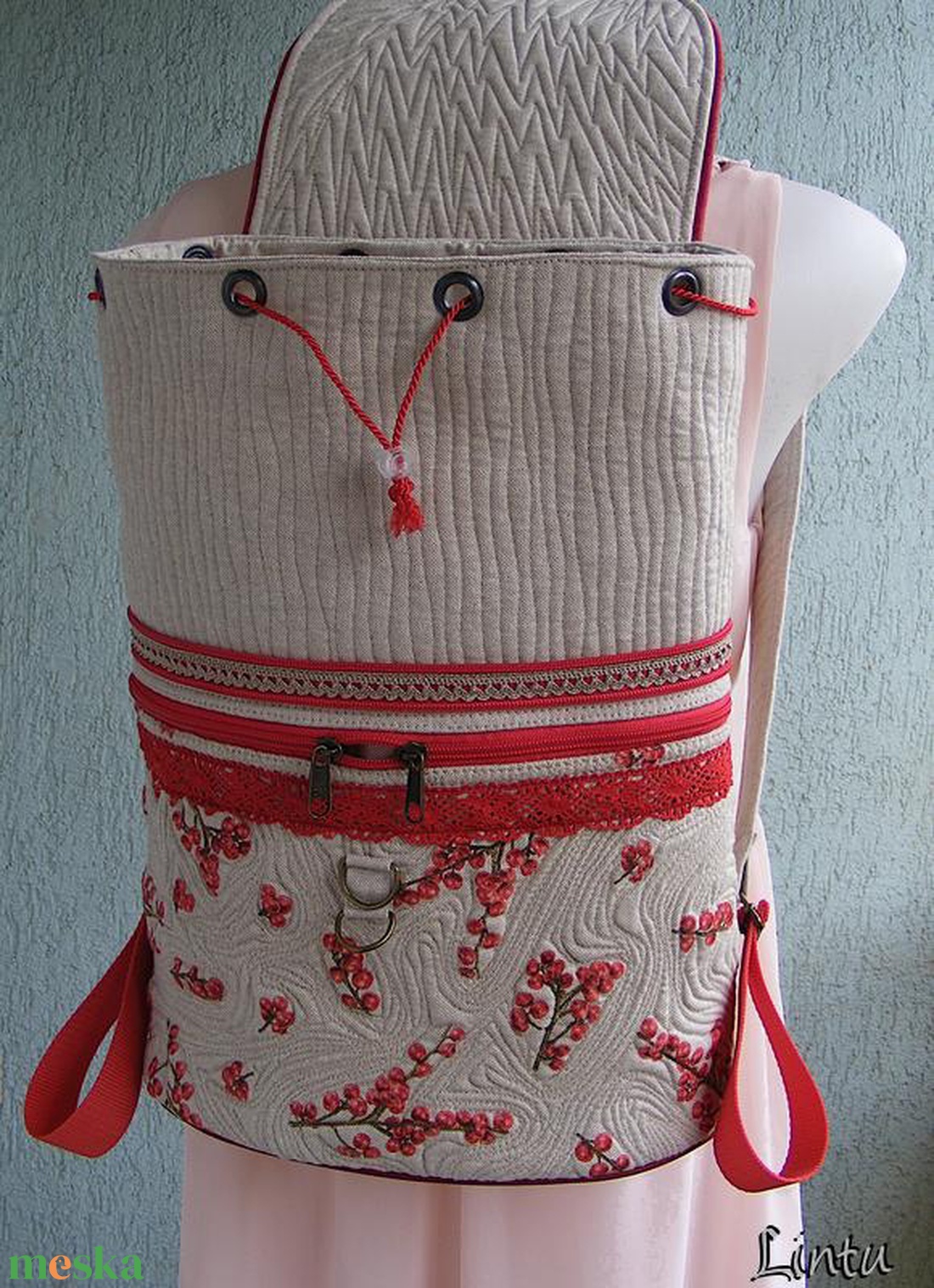 Winterberry textil hátizsák  - táska & tok - hátizsák - hátizsák - Meska.hu