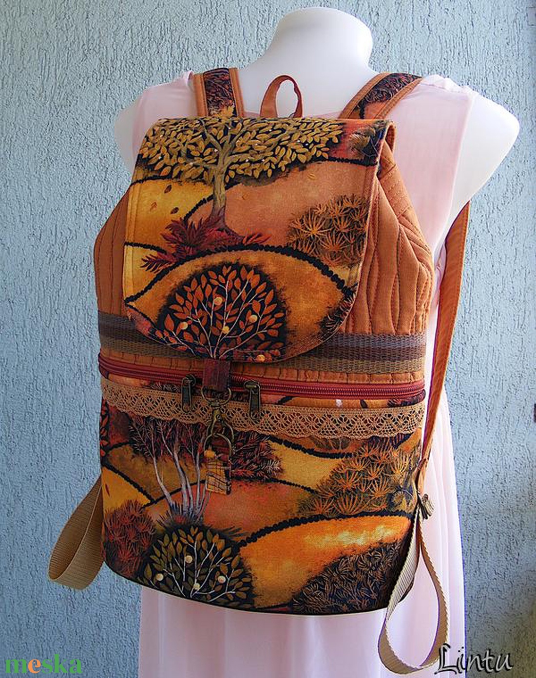 Őszi erdő textil hátizsák  - táska & tok - hátizsák - hátizsák - Meska.hu