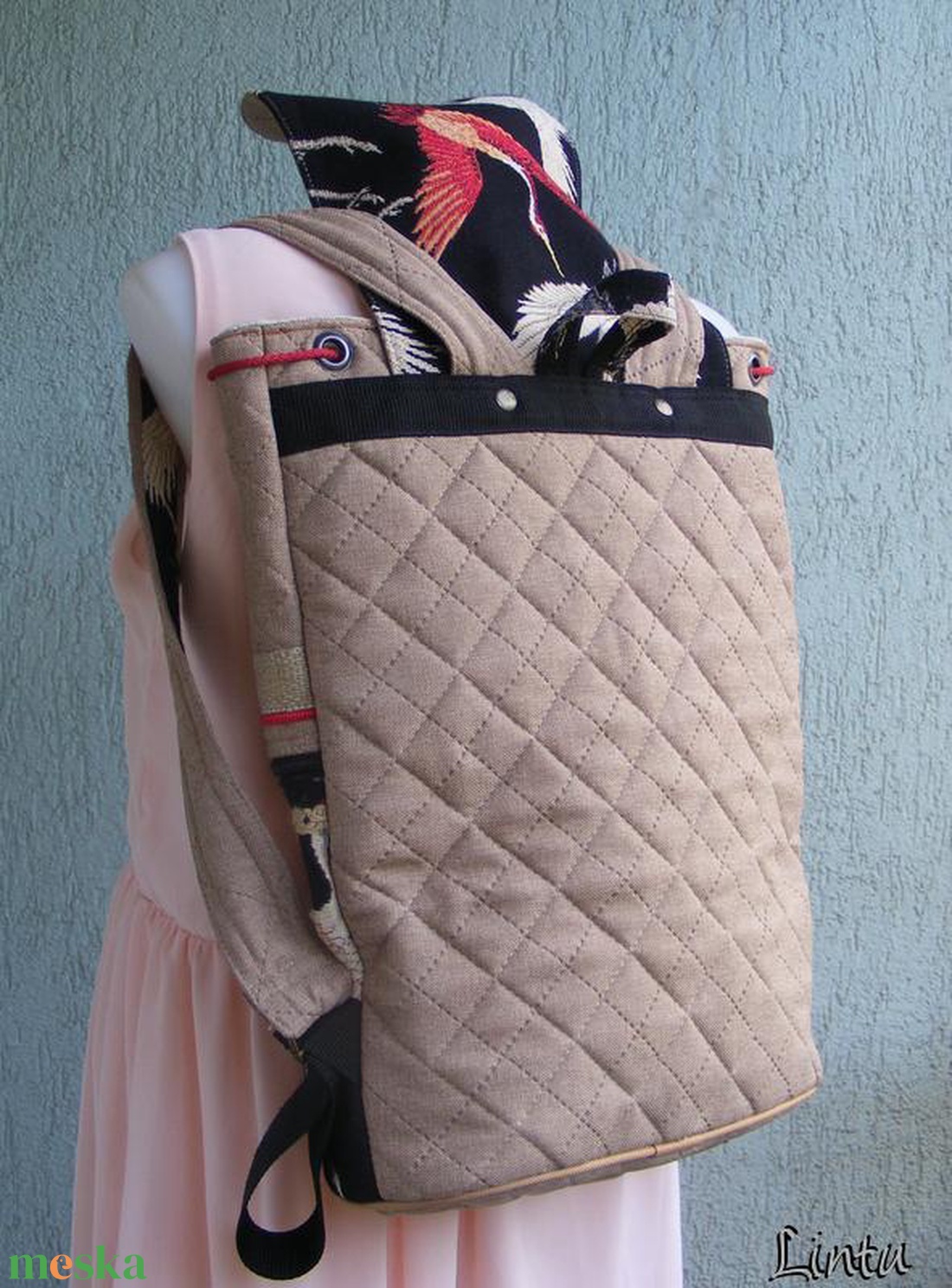 Darvak textil hátizsák gobelin jellegű vászonból - táska & tok - hátizsák - hátizsák - Meska.hu