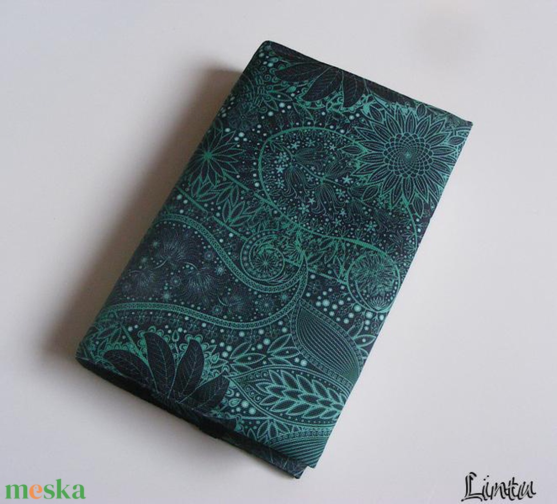 Zöld minta, vízhatlan könyvborító állítható szélességgel - könyv & zene - könyvtok - Meska.hu