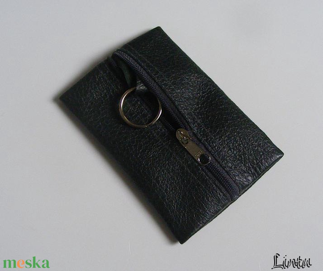 Valódi bőr kulcstartó, sötétzöld - táska & tok - kulcstartó & táskadísz - kulcstartó - Meska.hu