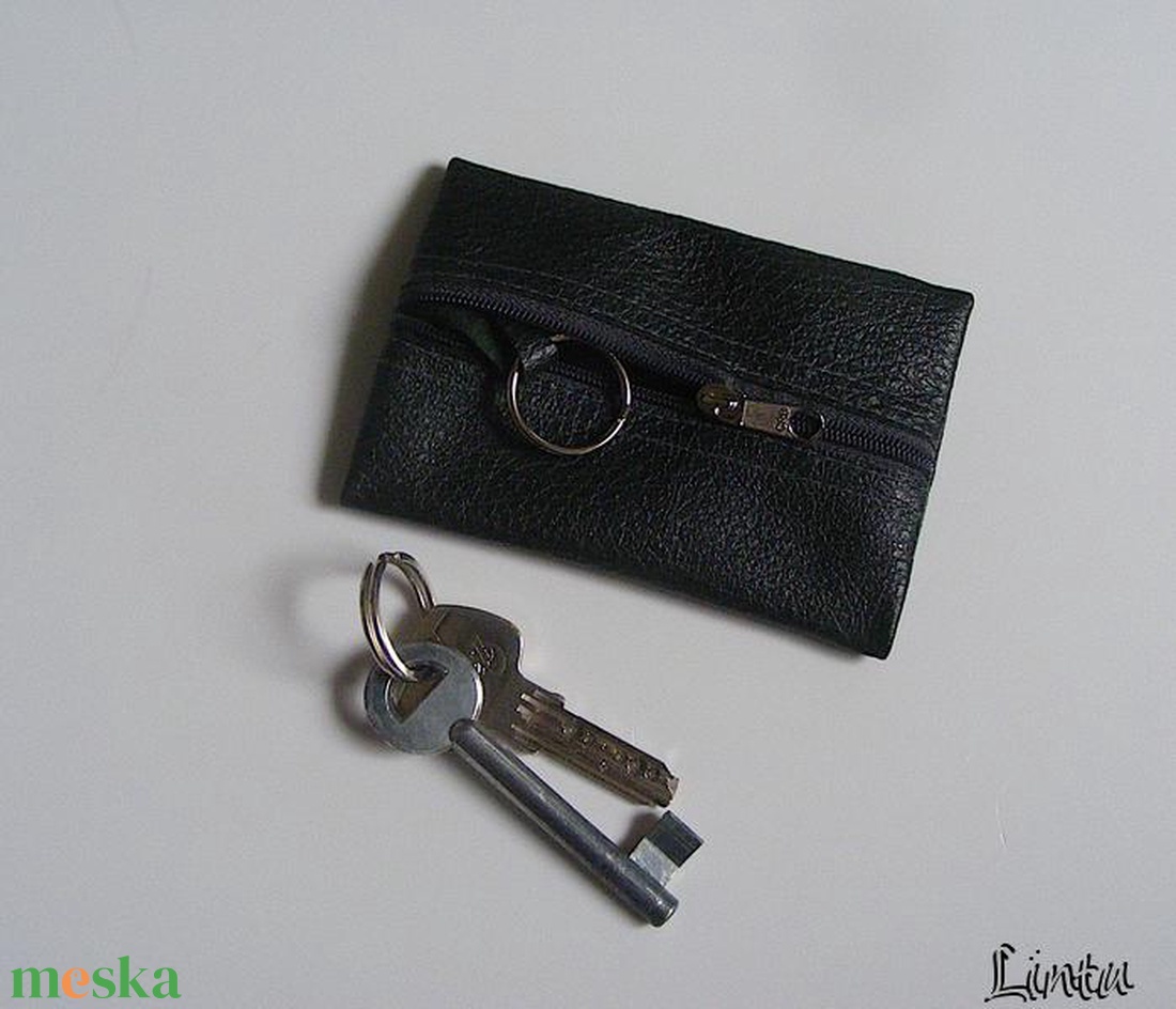 Valódi bőr kulcstartó, sötétzöld - táska & tok - kulcstartó & táskadísz - kulcstartó - Meska.hu