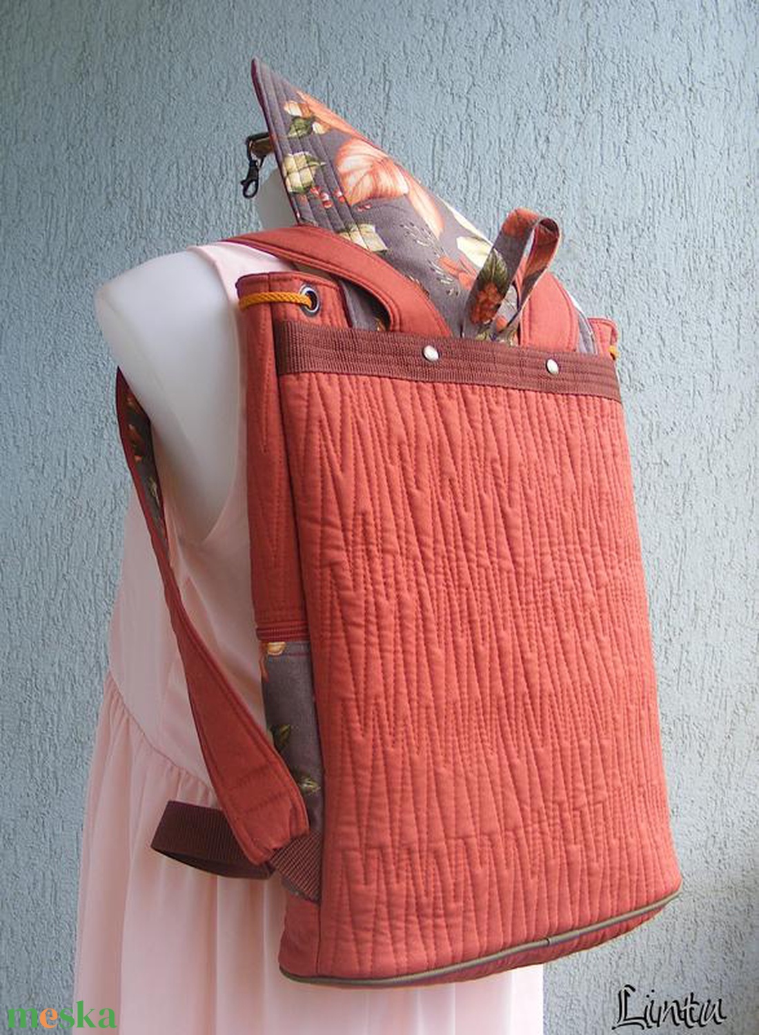 Őszi levelek textil hátizsák  - táska & tok - hátizsák - hátizsák - Meska.hu