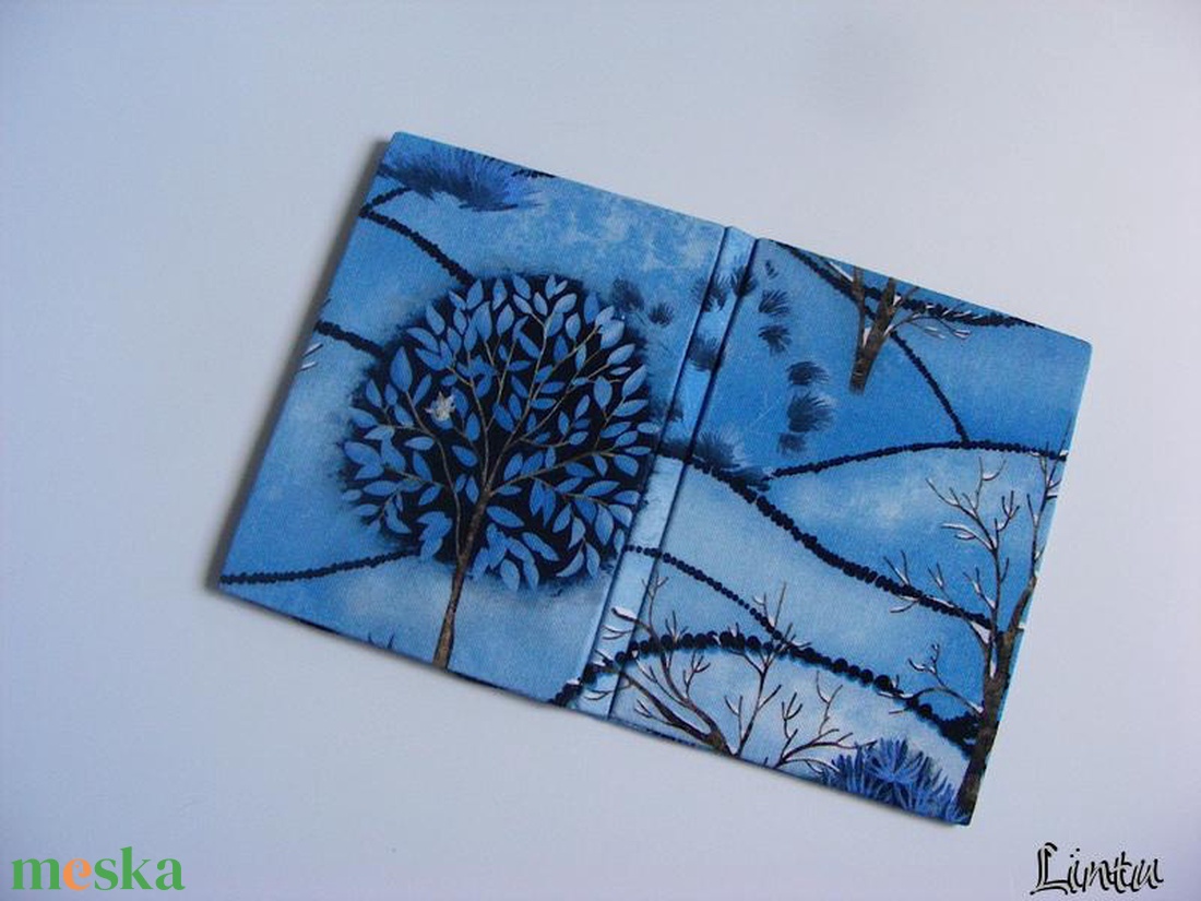 Kék erdő, textil anyagból készült ebook olvasó kemény tok - táska & tok - ebook & tablet tok - Meska.hu