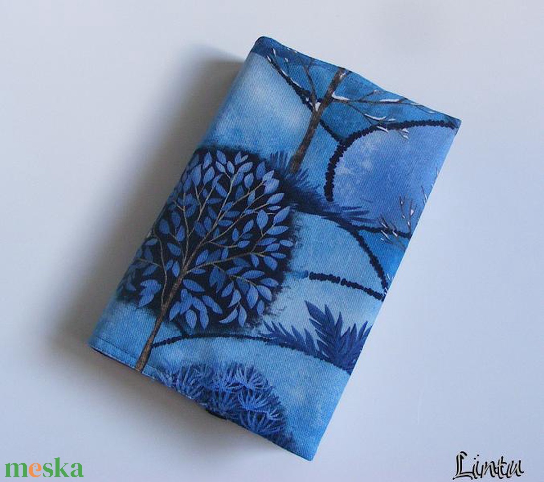 Kék erdő, textil könyvborító állítható szélességgel - könyv & zene - könyvtok - Meska.hu
