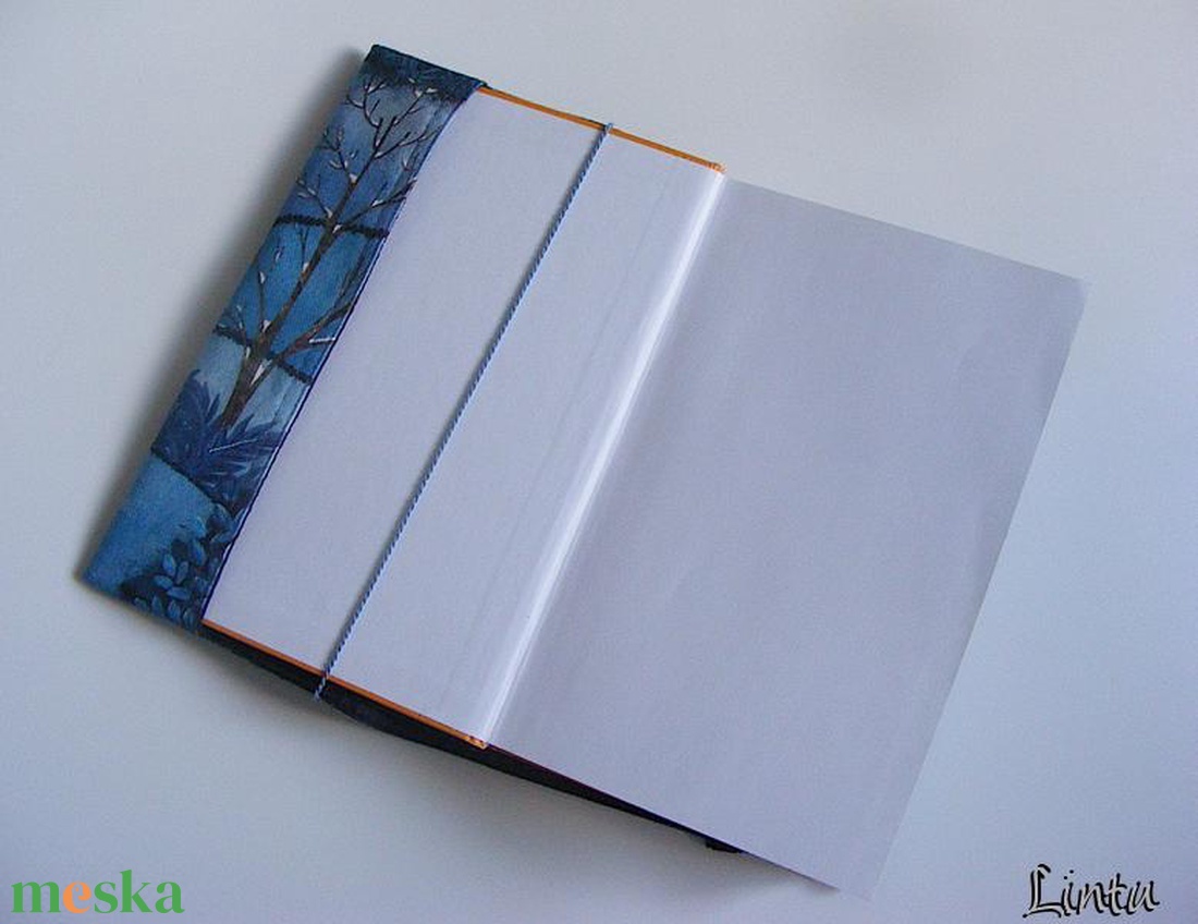 Kék erdő, textil könyvborító állítható szélességgel - könyv & zene - könyvtok - Meska.hu