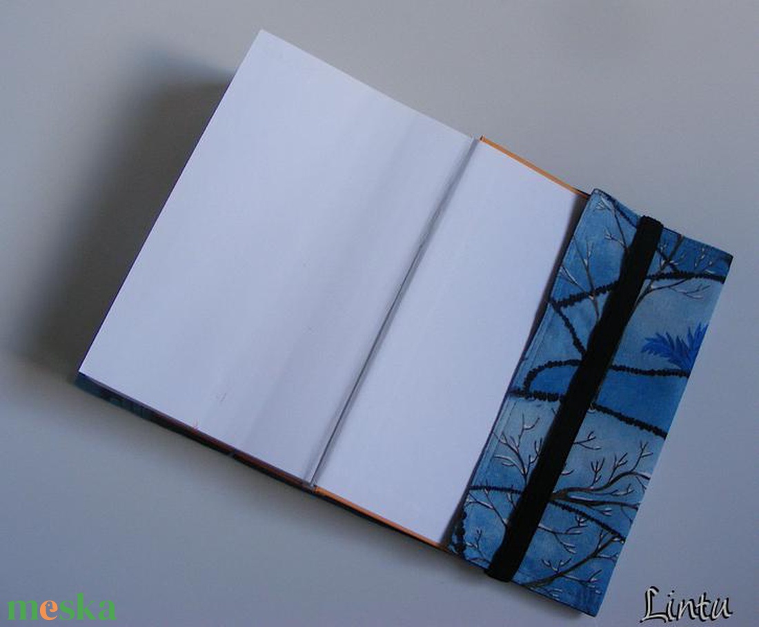 Kék erdő, textil könyvborító állítható szélességgel - könyv & zene - könyvtok - Meska.hu