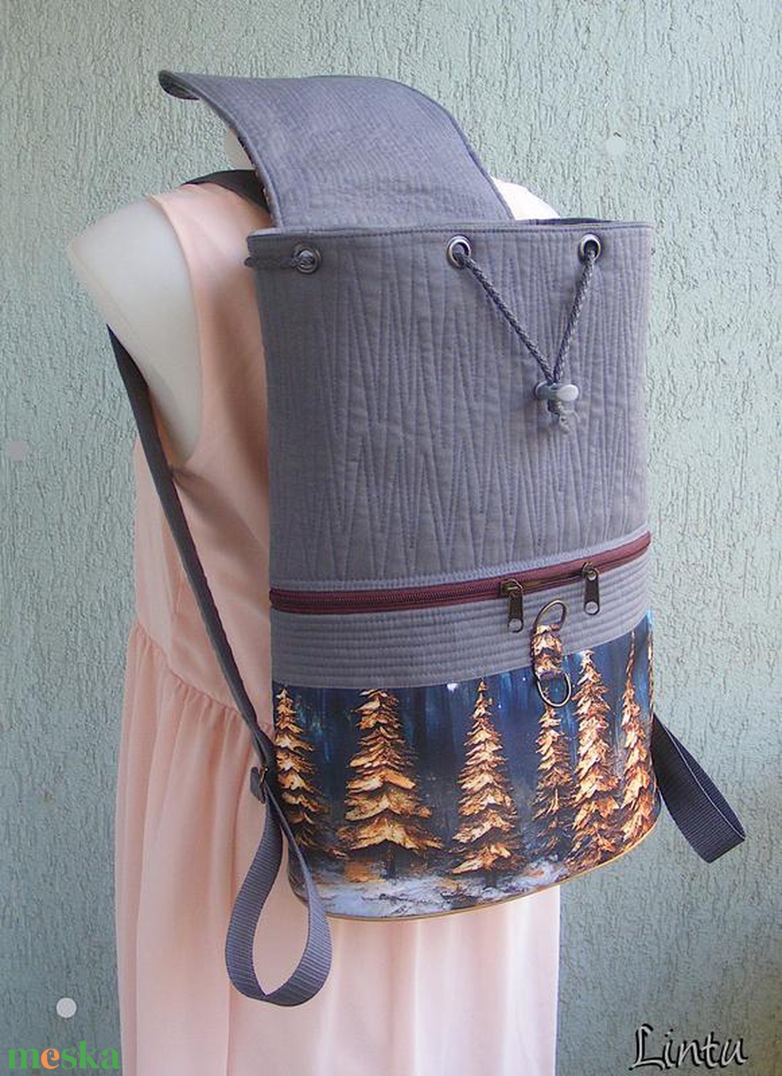 Színes erdő textil hátizsák  - táska & tok - hátizsák - hátizsák - Meska.hu